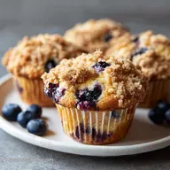 Blueberry Crumb Muffins with Streusel Topping