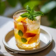 Sweet Tart Peach Lemonade with Fresh Mint