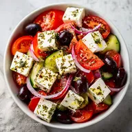 Traditional Greek Horiatiki Salad for 4 Servings