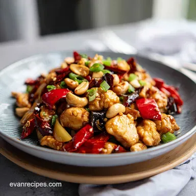 Kung Pao Chicken for 4 Servings with Tender Velvety Meat Recipe Card