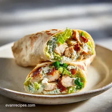Chicken Caesar Salad Wrap Recipe: 15 Min Recipe Card