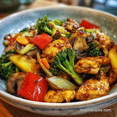 Chicken Stir Fry with Vegetables in 25 Minutes Recipe Card