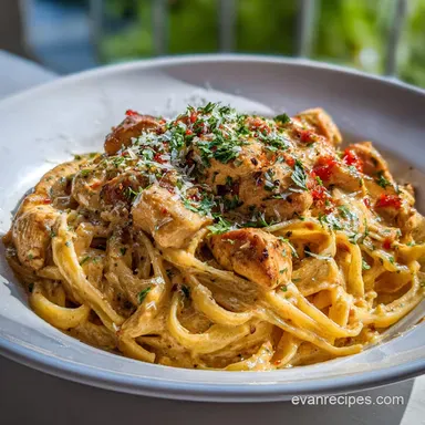 Creamy Cajun Chicken Pasta Recipe for 4 Servings Recipe Card