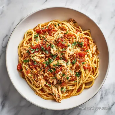 Creamy Chicken Spaghetti with Tender Shredded Chicken for 8 Recipe Card