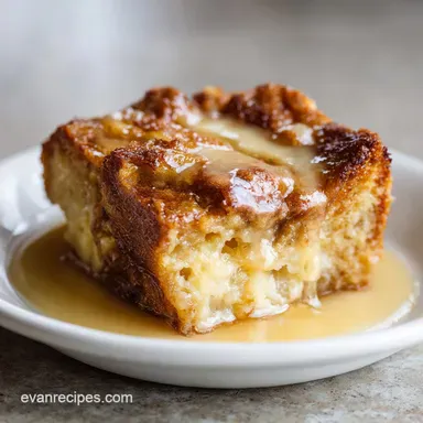 Custard Bread Pudding for 8 Servings Recipe Card