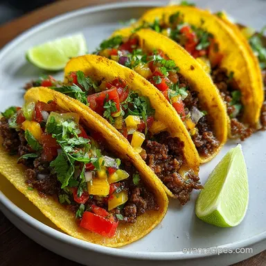 Easy Ground Beef Tacos for Family in 20 Minutes Recipe Card