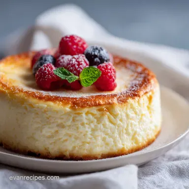 High Protein Cottage Cheese Cheesecake for 8 Servings Recipe Card