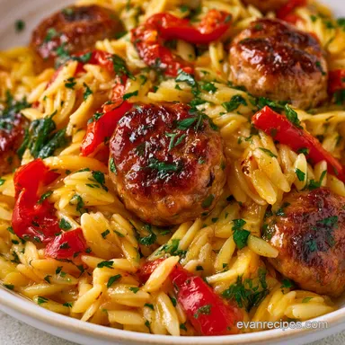 One Pot Garlic Butter Sausage: 30 Min Recipe Card