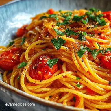 One Pot Pasta with Tomato Sauce in 20 Minutes Recipe Card
