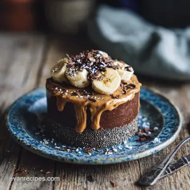 Chocolate Peanut Butter Chia Pudding for 2 Servings Recipe Card