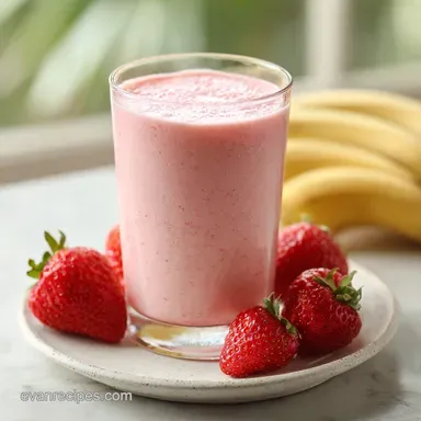 Quick Fruit Smoothie Recipe with Strawberry and Banana for Kids: 5 Min Recipe Card