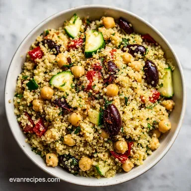 Quick Healthy Lunch Idea for Work with Quinoa and Chickpeas in 25 Minutes Recipe Card