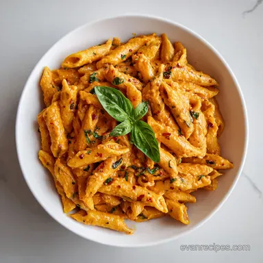 Roasted Red Pepper Pasta with Fresh Basil in 25 Minutes