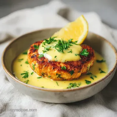 Salmon Patty with Creamy Lemon Garlic Sauce in 25 Minutes Recipe Card