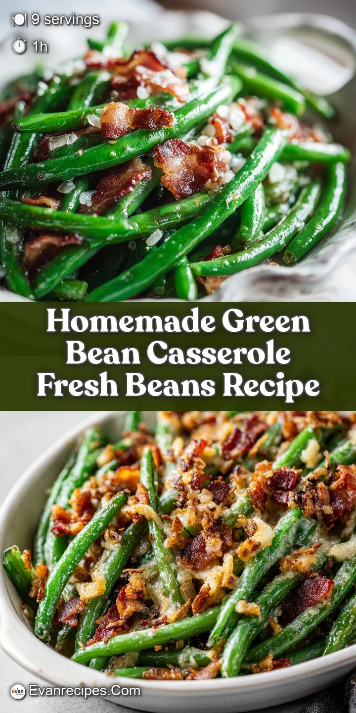 Close-up of a bubbling green bean casserole, showcasing the creamy sauce and crunchy fried onions with hints of pepper.