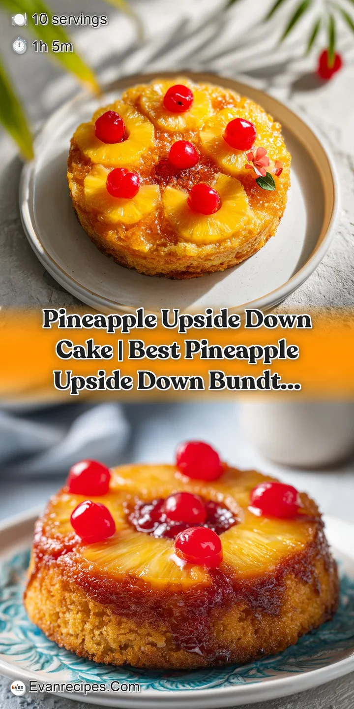 Close-up of moist, golden cake with glistening pineapple rings and ruby-red cherries, hinting at sweet, caramelized flavor.
