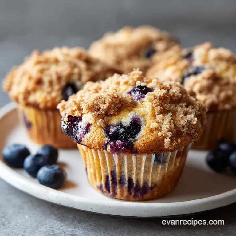 Blueberry Crumb Muffins with Sour Cream