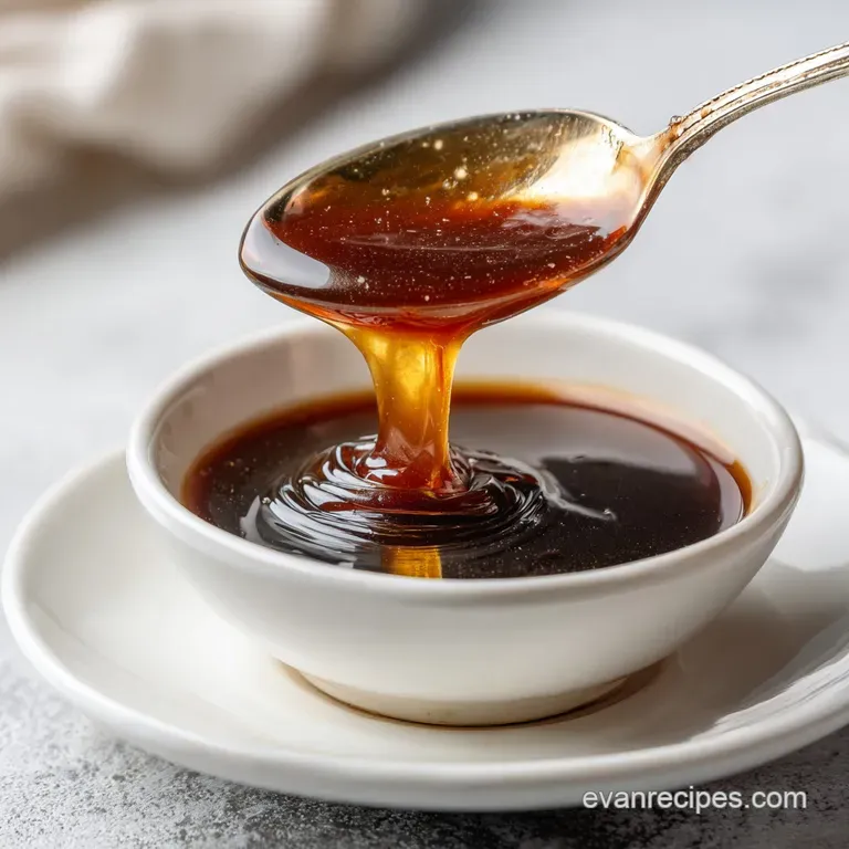 Drizzling rich, amber brown sugar syrup over a stack of fluffy pancakes. Adds warm, decadent texture and shine.