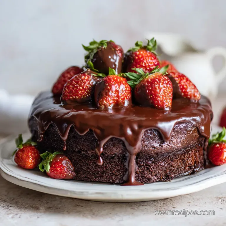 Chocolate Cake With Chocolate Strawberries