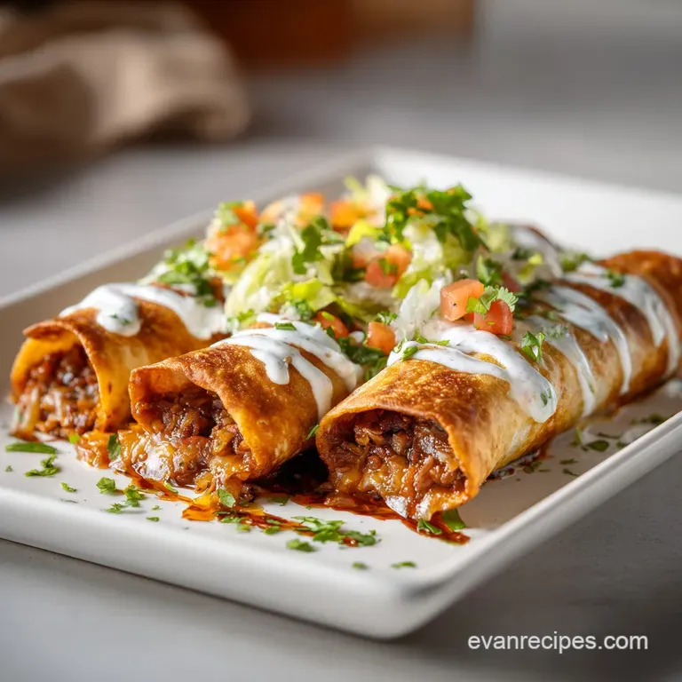 A crispy chimichanga, artfully sliced, revealing a steamy, cheesy beef filling.