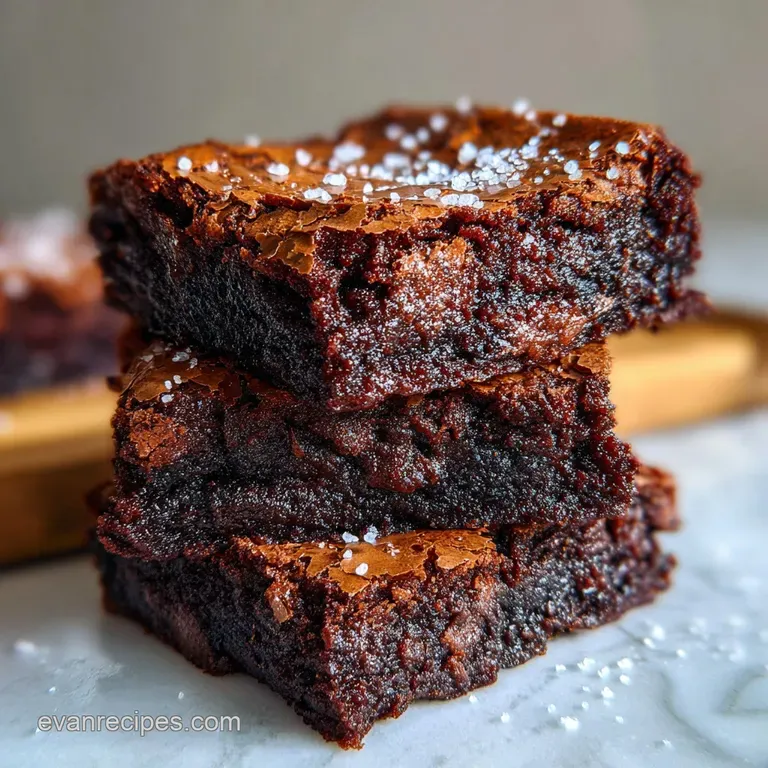 A single fudgy brownie on a white plate, dusted with cocoa powder, alongside a scoop of vanilla ice cream and fresh raspbe...