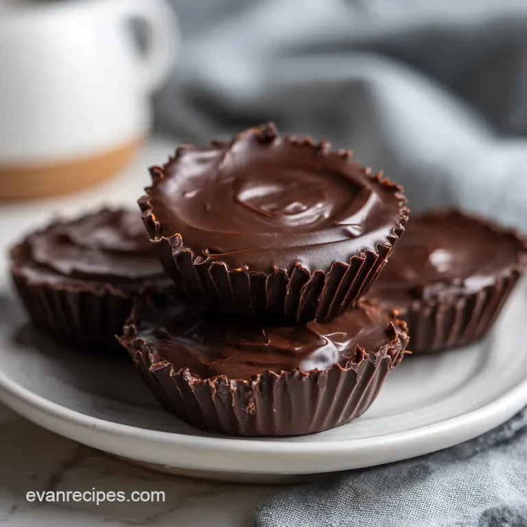 Three glossy chocolate peanut butter balls arranged on a white plate, drizzled with melted chocolate and peanut butter.